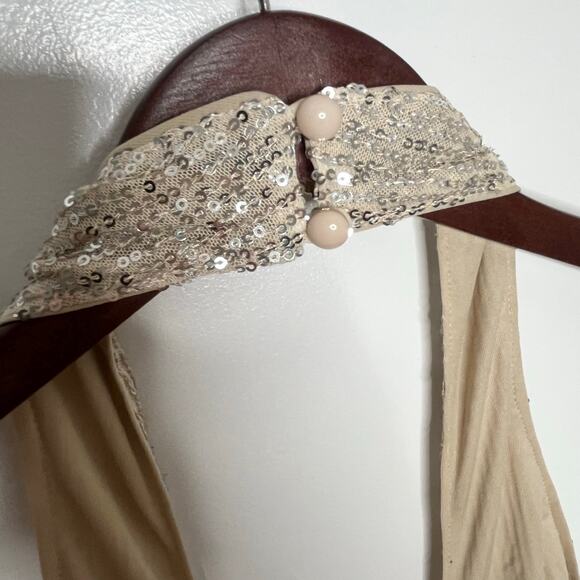 Hello Molly Sequin Halter Midi Dress in Champagne - Picture 7 of 15